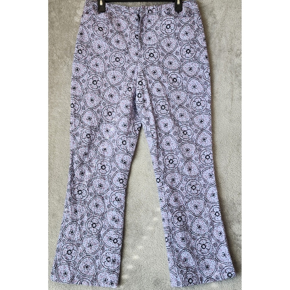 Telluride Clothing Co Pants Womens 8 White Purple Floral Paisley Straight Leg
